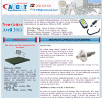 Newsletter spécial mesure de couple et couplemètres avril-mai 2011